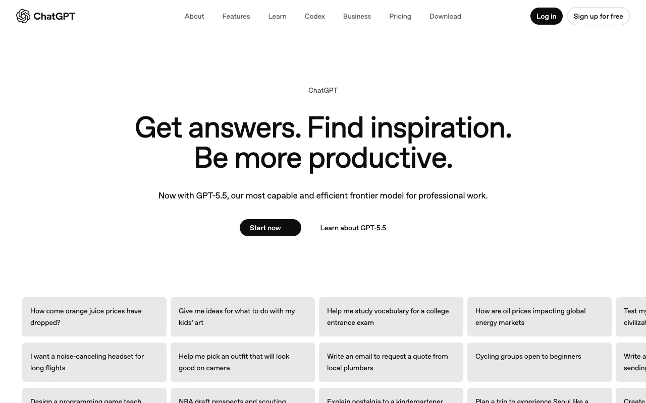 ChatGPT screenshot