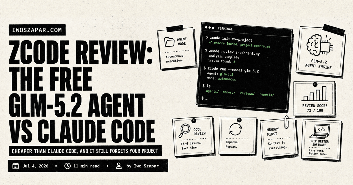 ZCode review: the free GLM-5.2 agent vs Claude Code